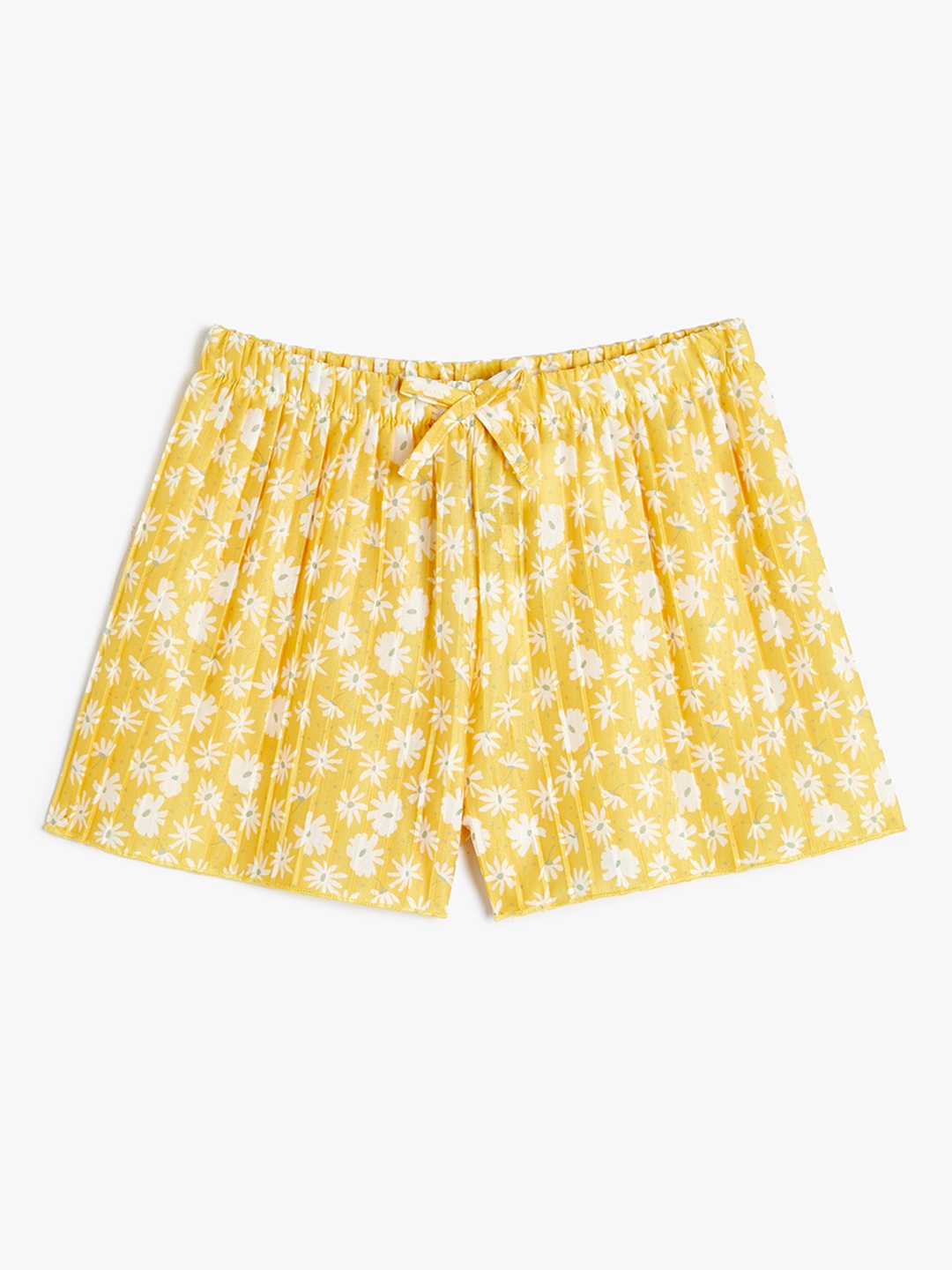 

Koton Girls Floral Printed Mid-Rise Shorts, Yellow