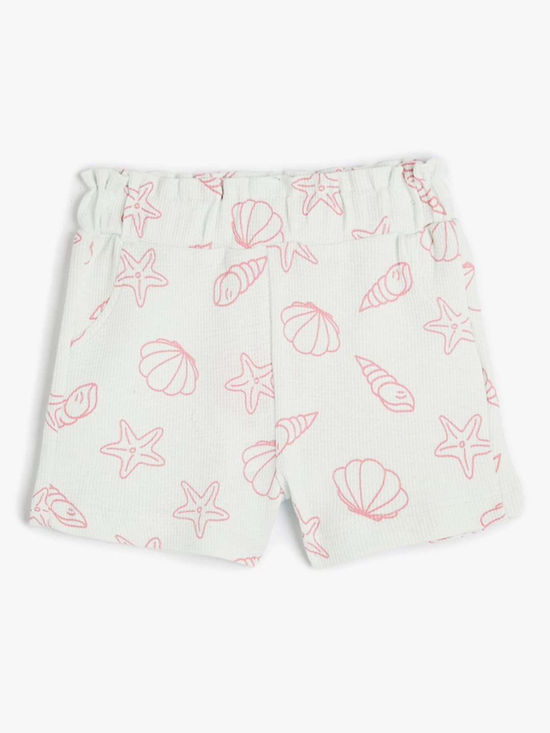 

Koton Girls Conversational Printed Pure Cotton Shorts, Off white