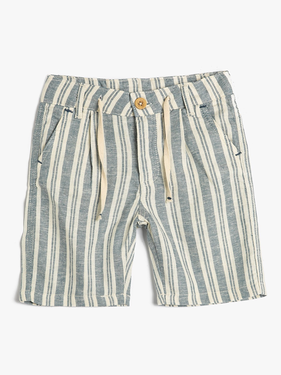 

Koton Boys Striped Mid-Rise Shorts, Beige