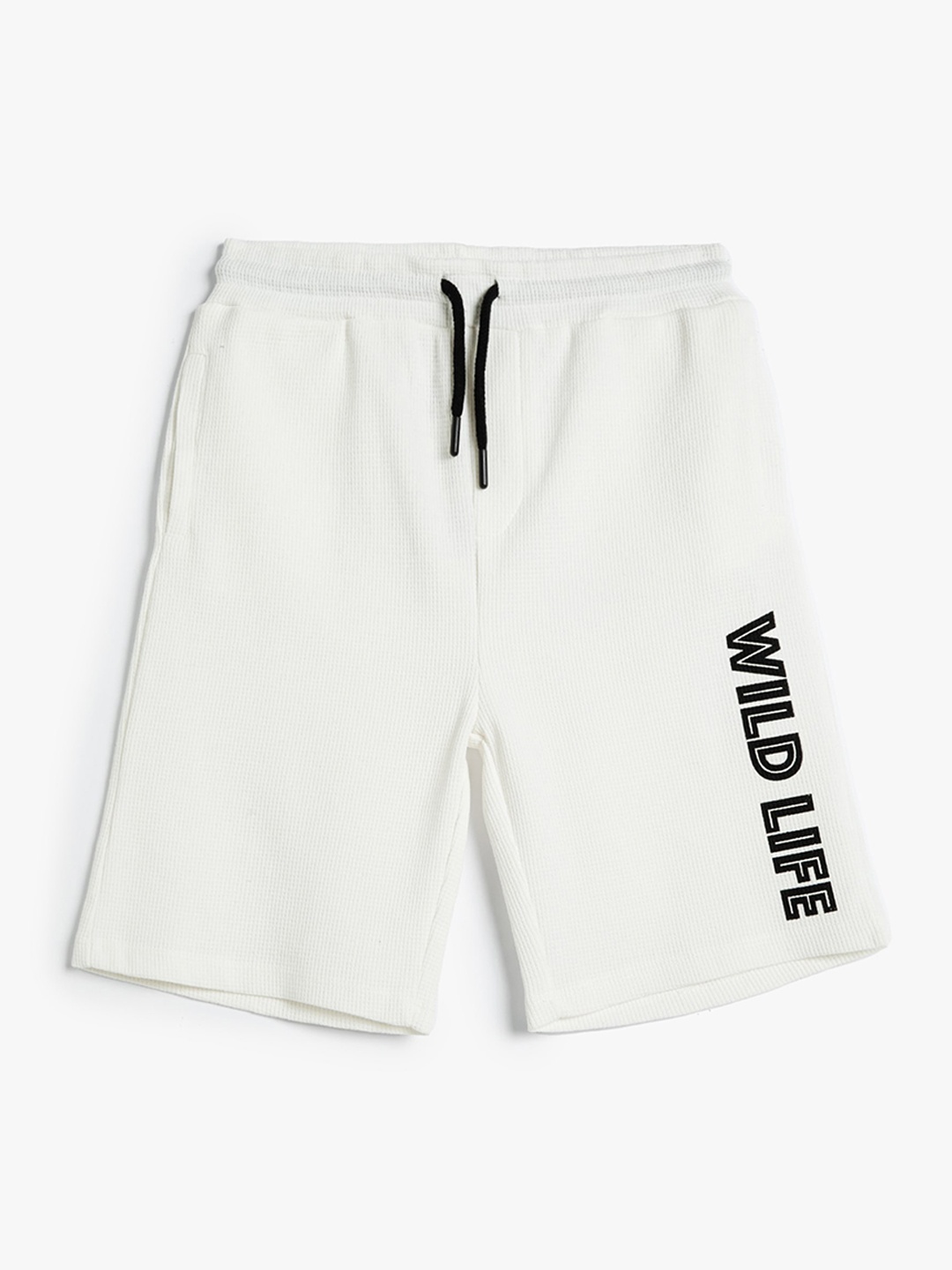

Koton Boys Typography Printed Mid-Rise Shorts, Off white
