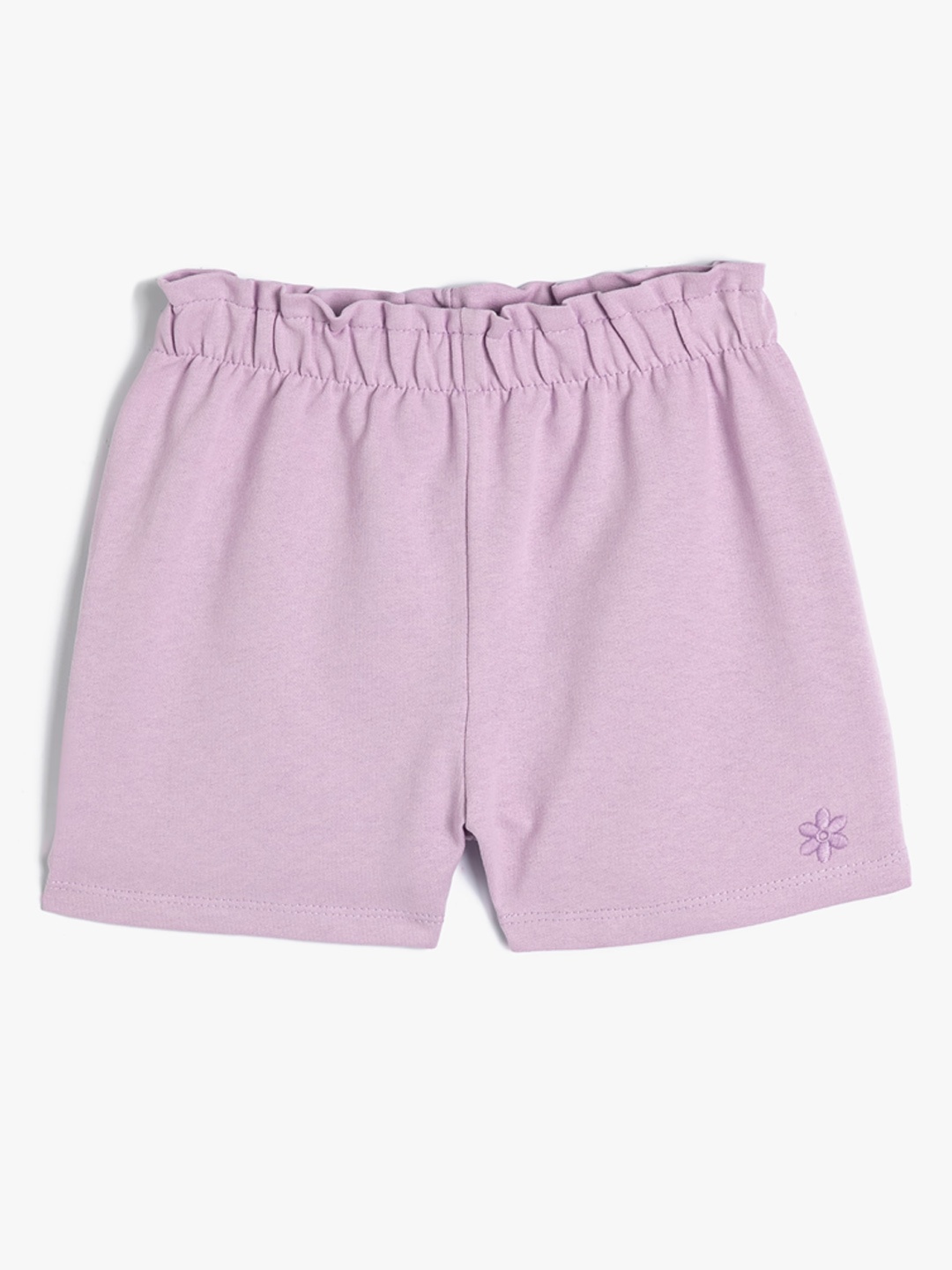 

Koton Girls Mid-Rise Pure Cotton Shorts, Purple