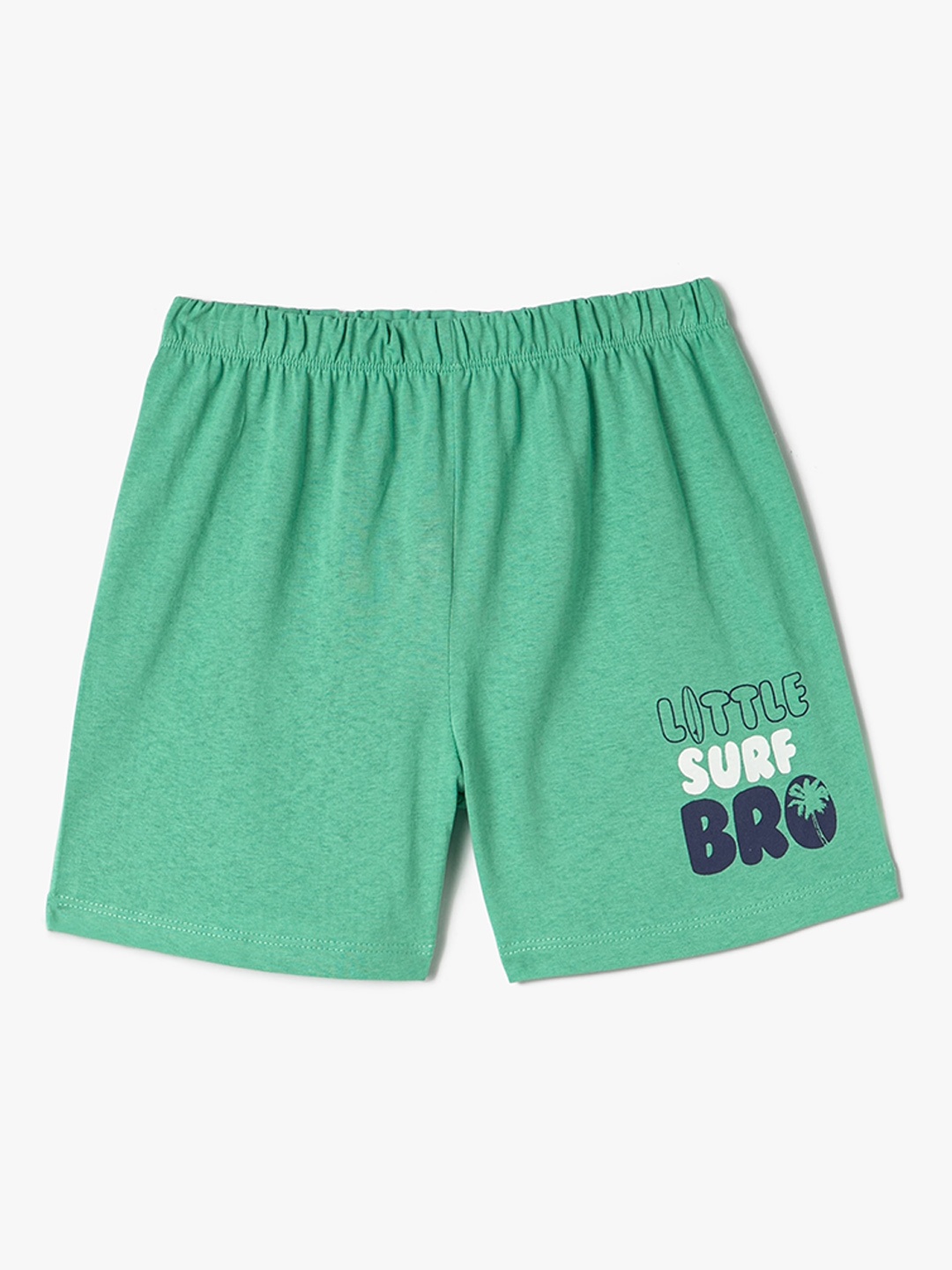 

Koton Boys Typography Printed Pure Cotton Shorts, Green