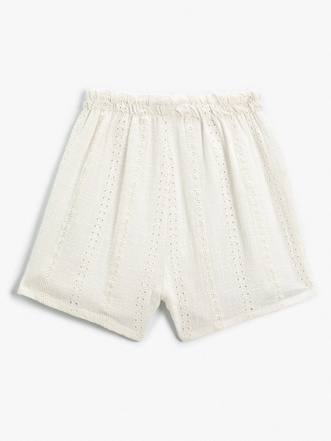 

Koton Girls Mid-Rise Pure Cotton Shorts, White