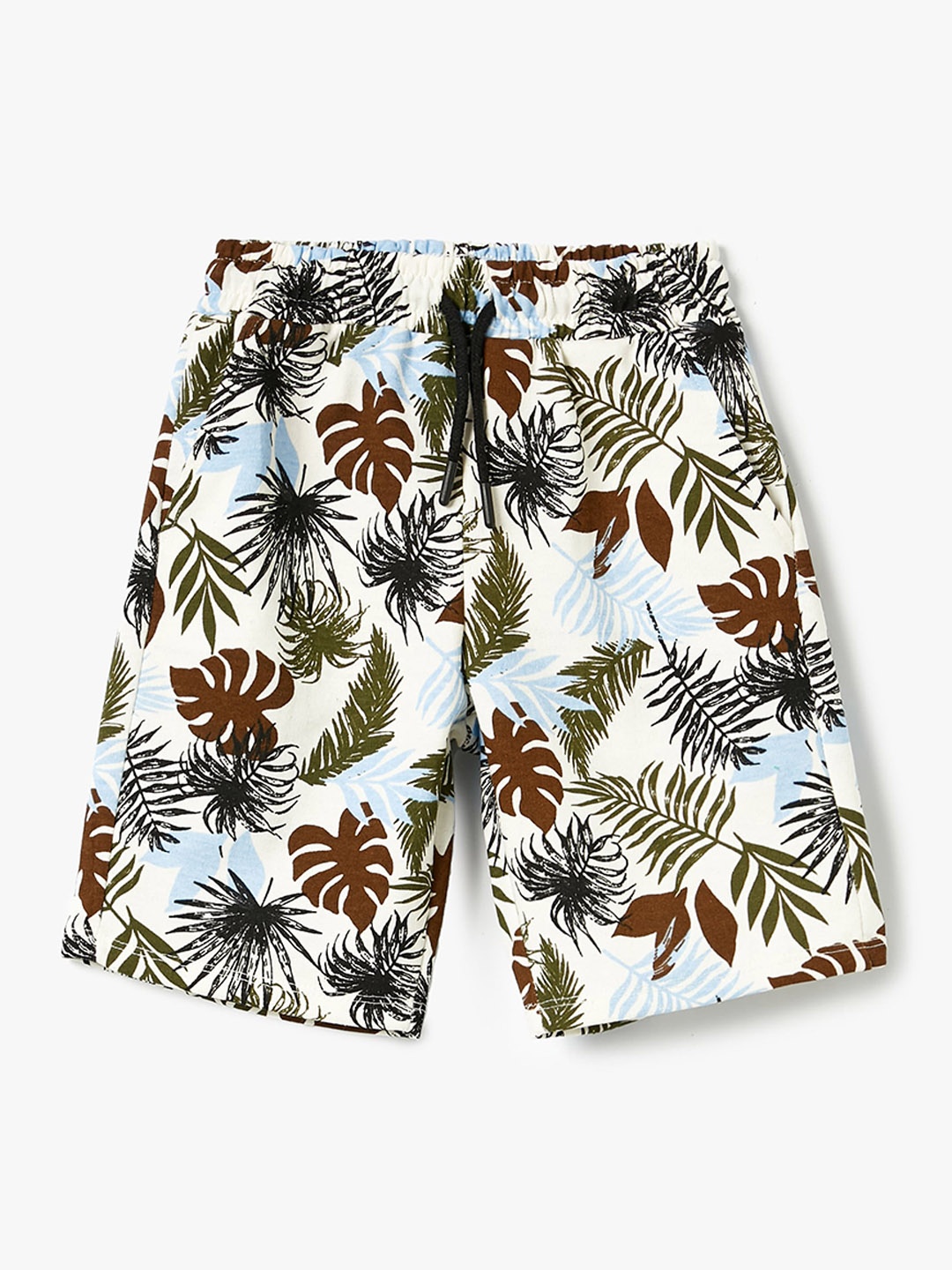 

Koton Boys Floral Printed Mid-Rise Shorts, Off white