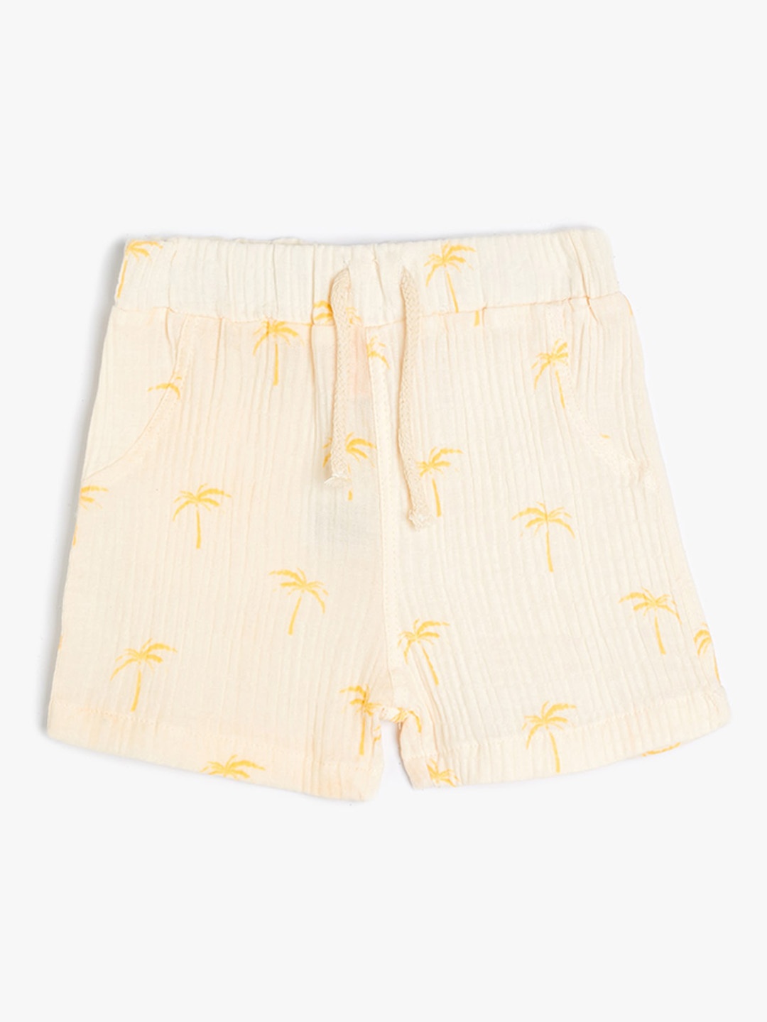 

Koton Boys Conversational Printed Mid-Rise Shorts, Beige