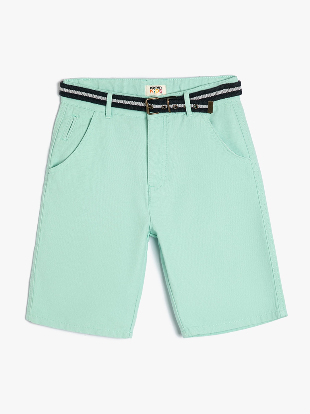 

Koton Boys Mid-Rise Pure Cotton Shorts, Sea green