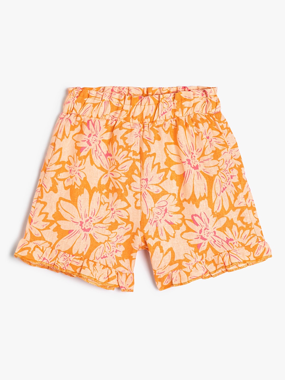 

Koton Girls Floral Printed Mid-Rise Shorts, Orange