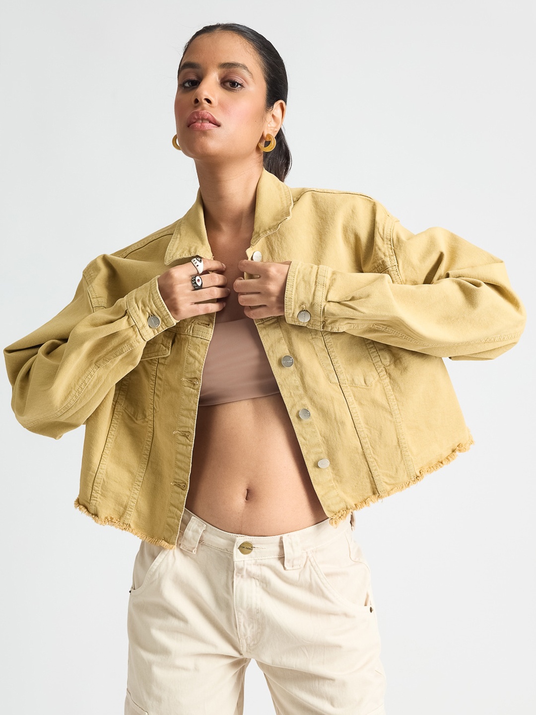 FREAKINS Pure Cotton Denim Jacket, Brown