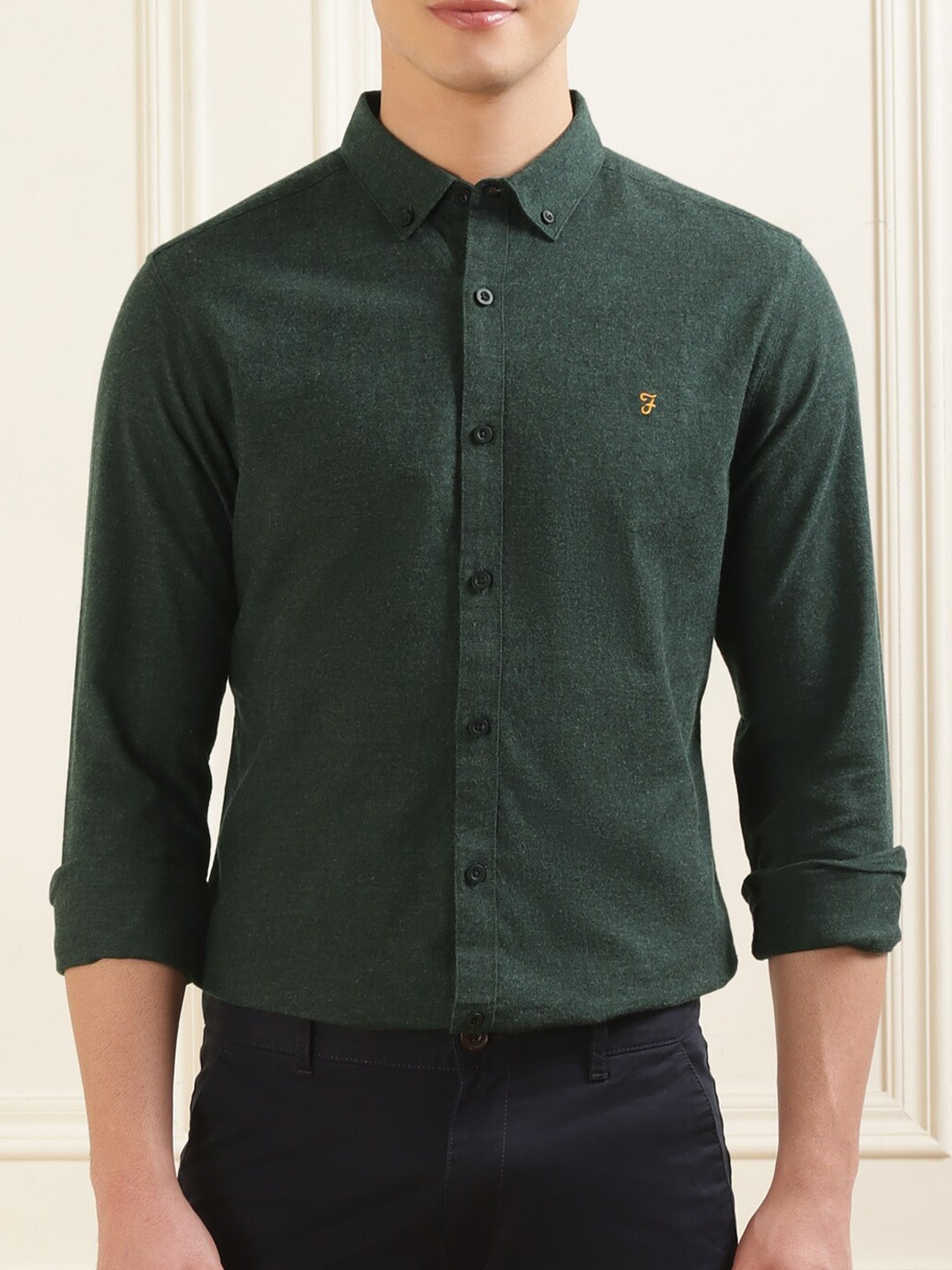 

Farah Slim Fit Pure Cotton Casual Shirt, Green