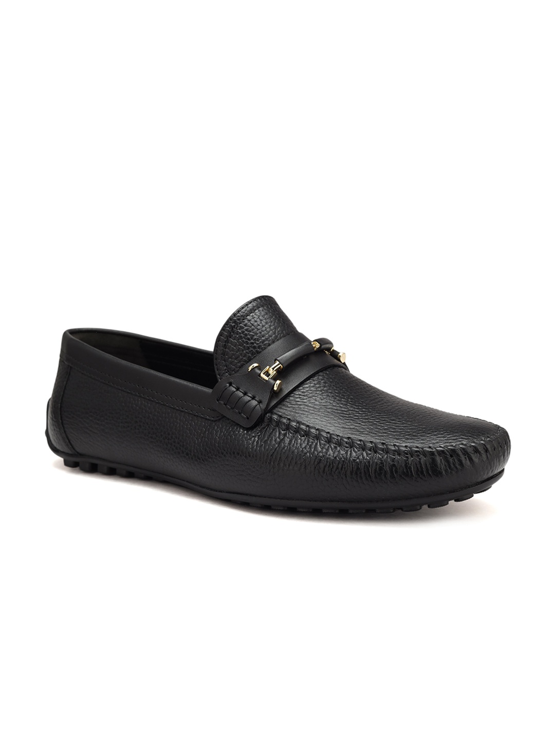 

ROSSO BRUNELLO Men Textured Formal Loafers, Black