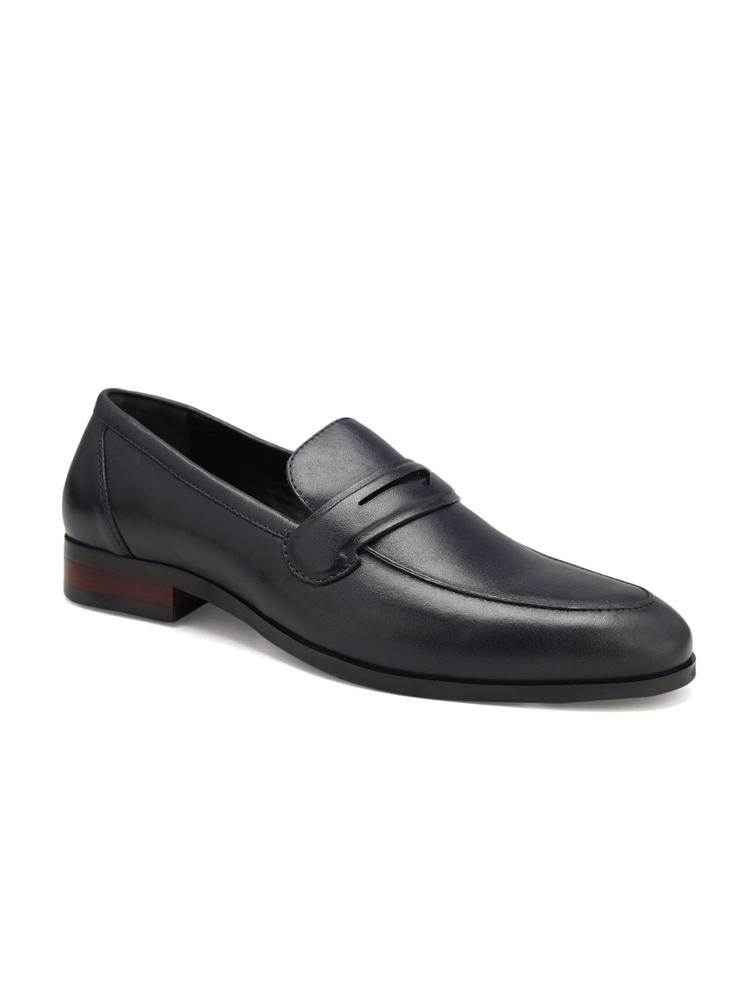 

ROSSO BRUNELLO Men Leather Formal Loafers, Navy blue