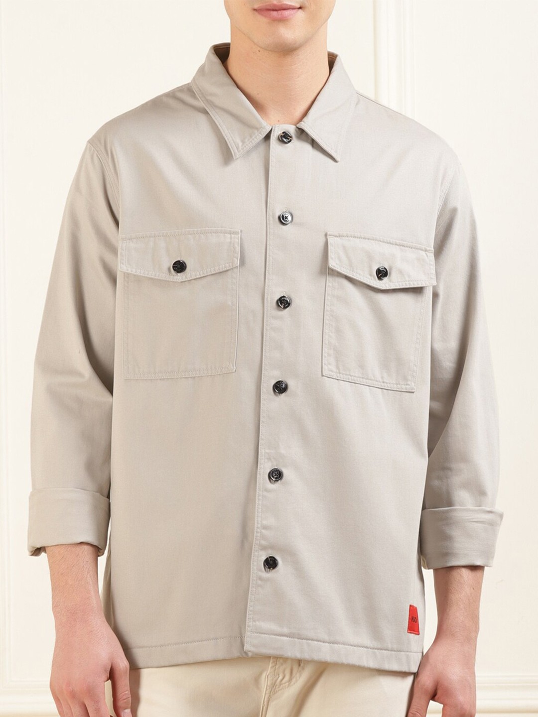 

HUGO Slim Fit Spread Collar Pure Cotton Casual Shirt, Green