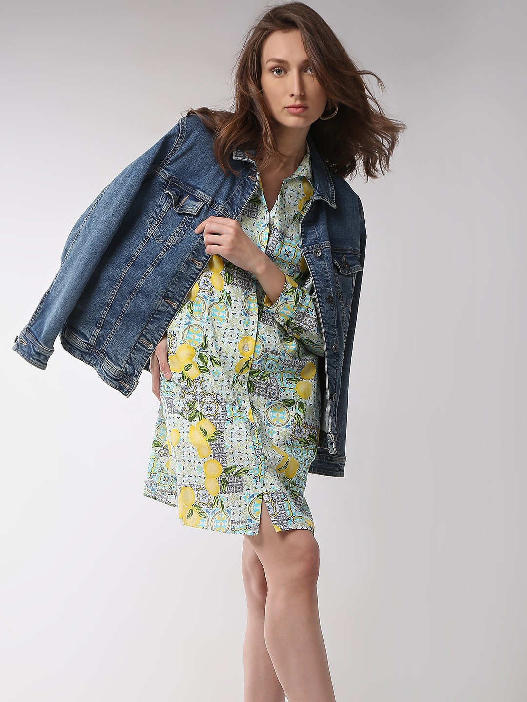 

Vero Moda Floral Print Shirt Dress, Green