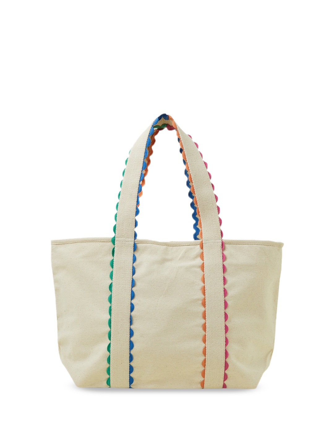 

Accessorize Oversized Cotton Shopper Tote Bag, Off white
