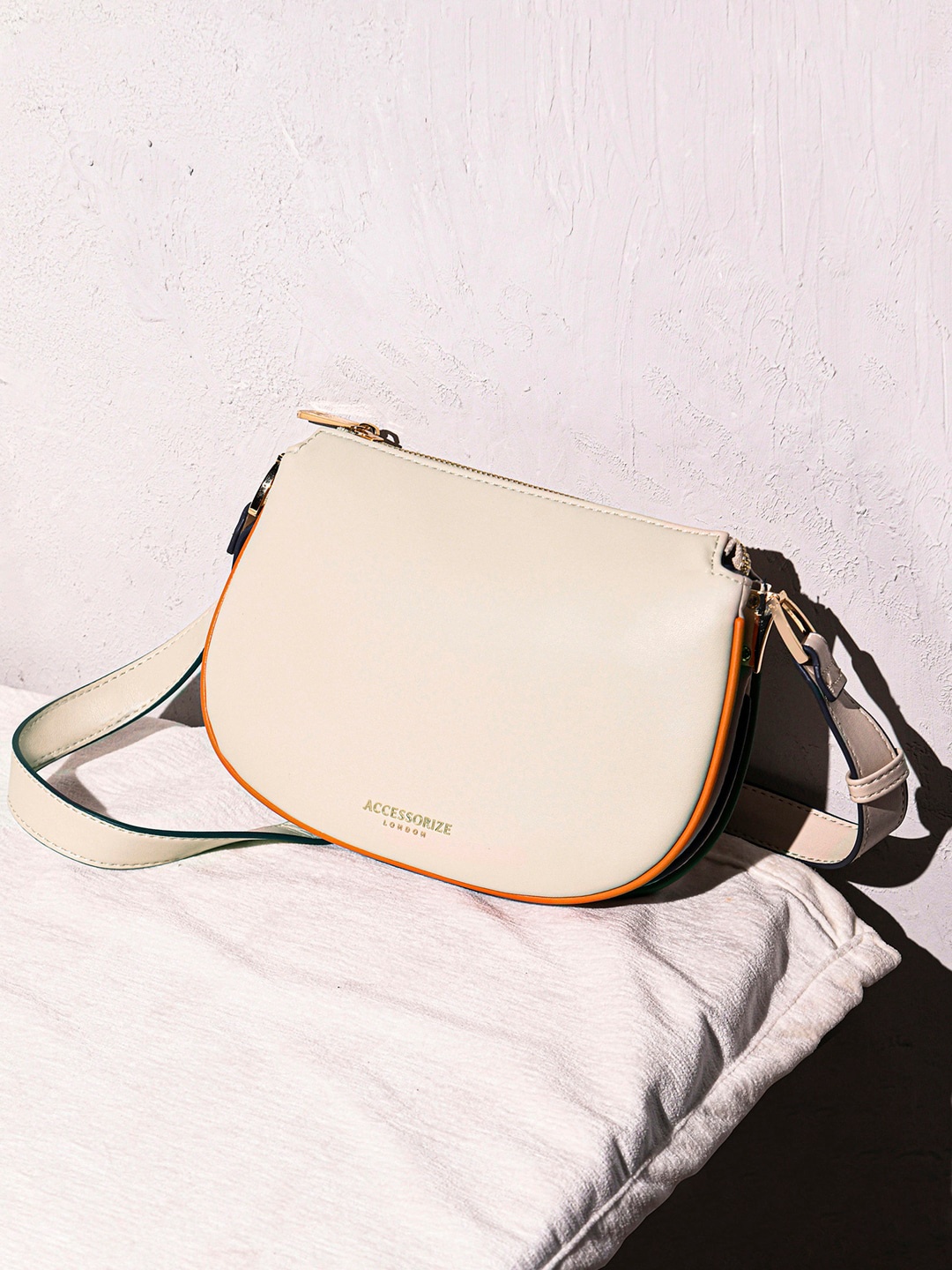 

Accessorize Structured Sling Bag, Cream