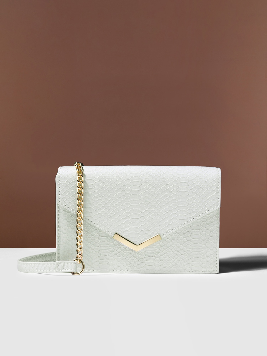 Accessorize Textured Structured Sling Bag, White