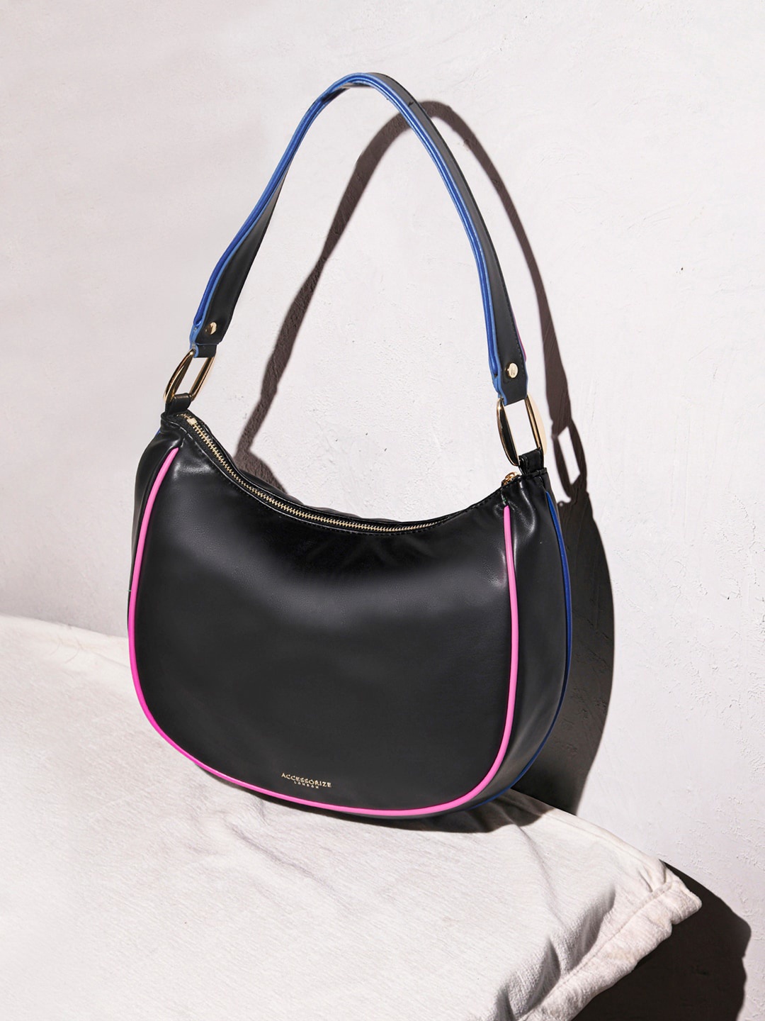 

Accessorize Half Moon Hobo Bag, Black