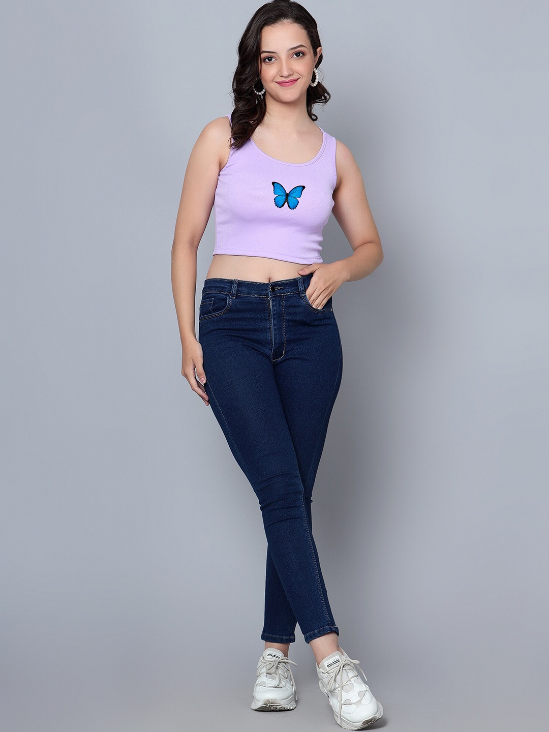 

Fashion And Youth Sleeveless Crop Top, Lavender