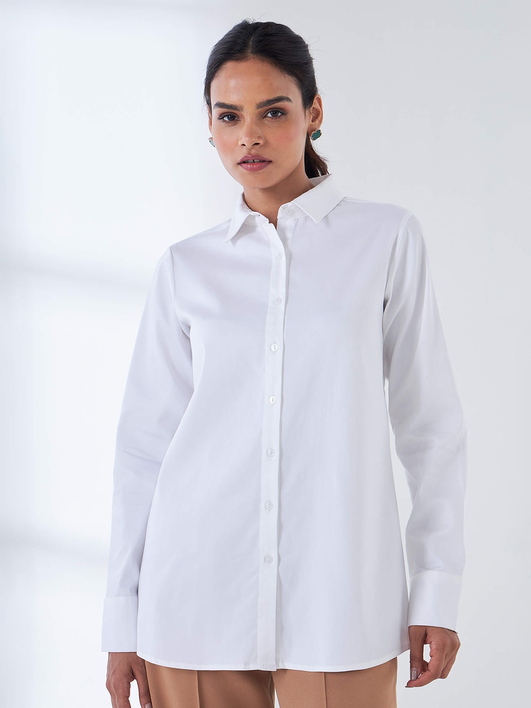 

SALT ATTIRE kapaas Cotton Regular Fit Shirt, White