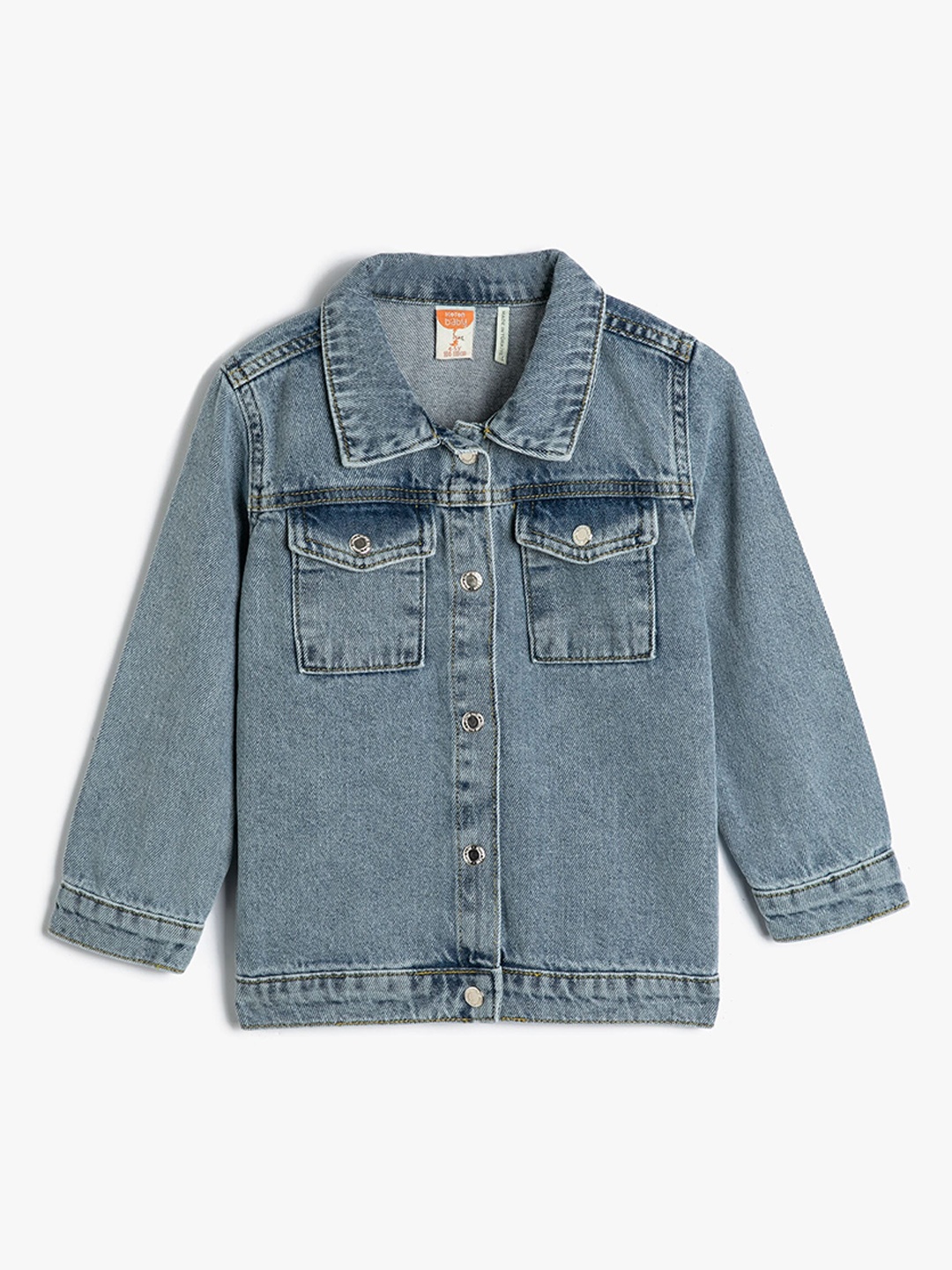 

Koton Boys Washed Pure Cotton Denim Jacket, Blue