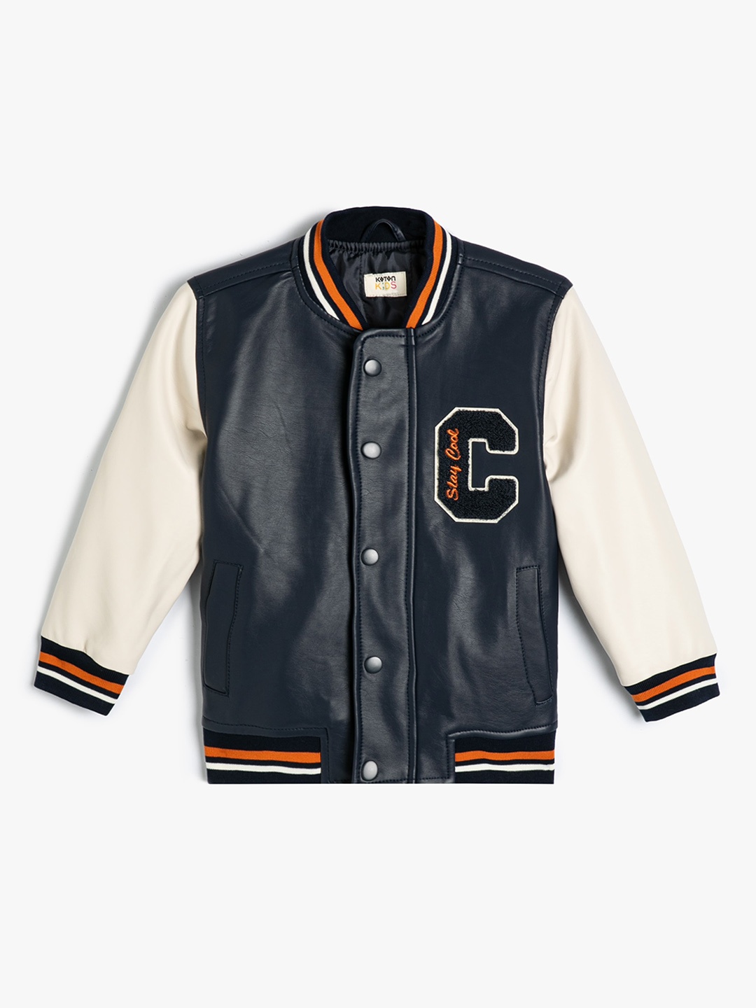 

Koton Boys Solid Bomber Jacket, Navy blue