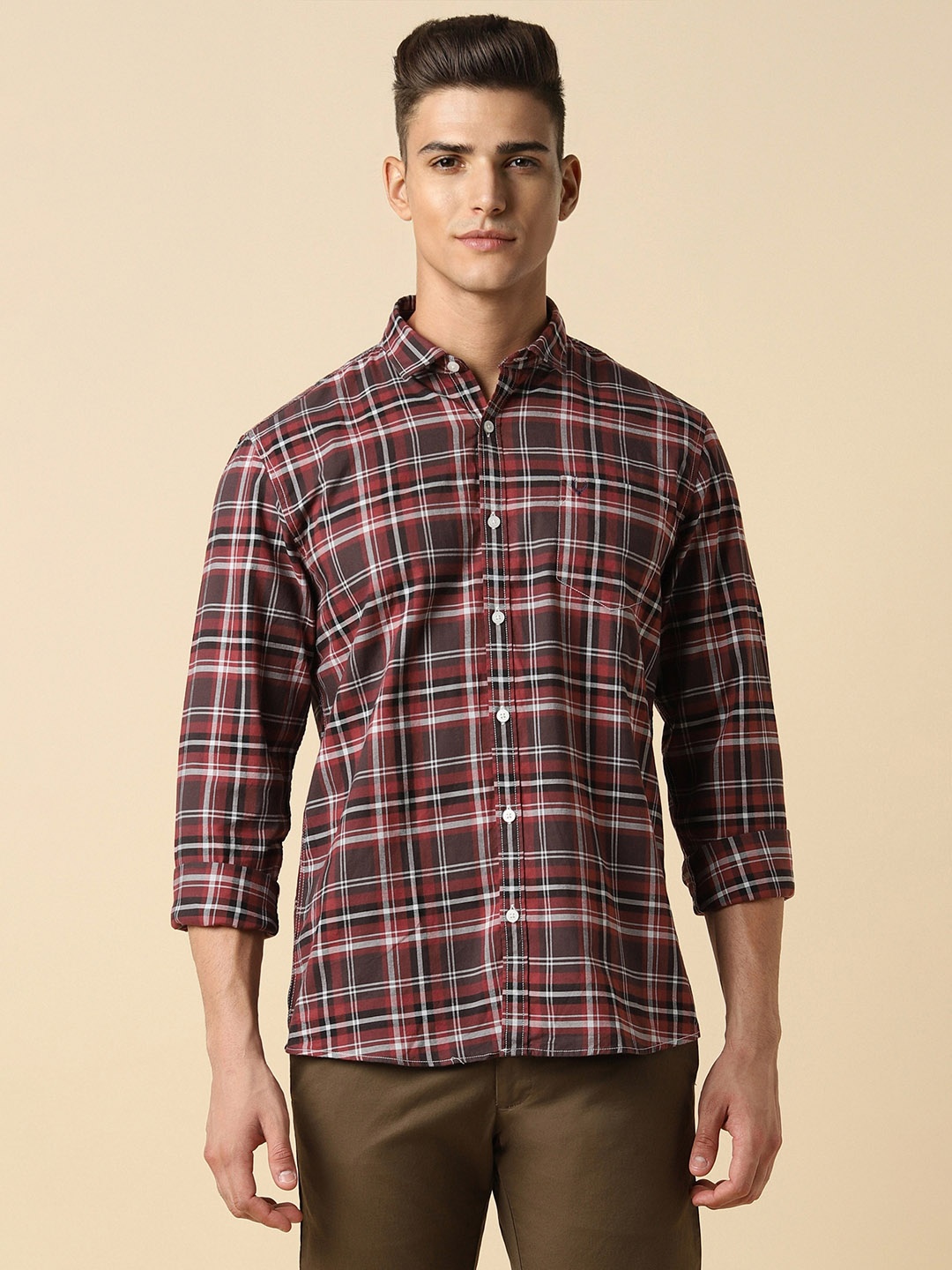 

Allen Solly Men Tartan Checks Opaque Checked Casual Shirt, Multi