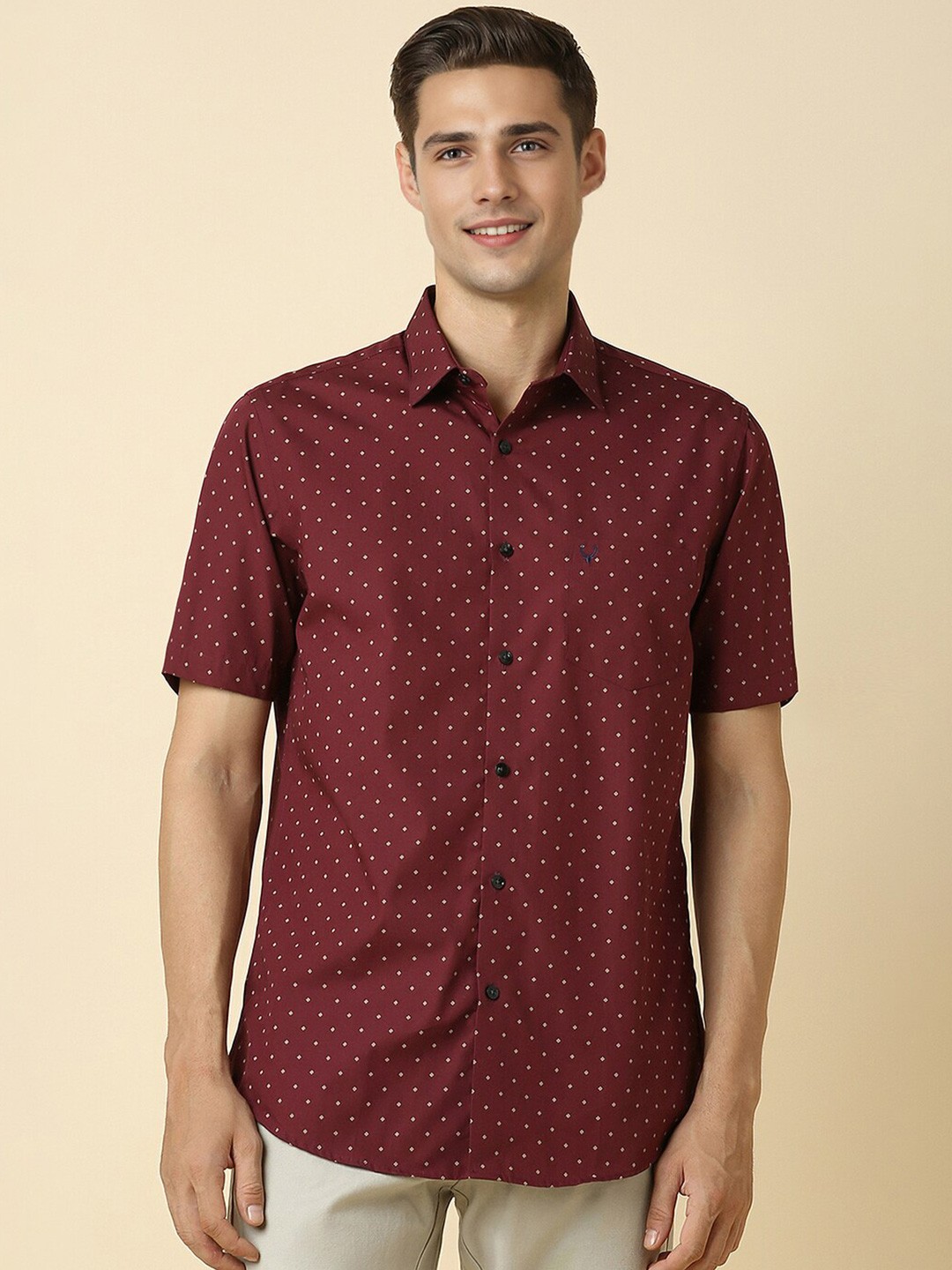 

Allen Solly Micro Ditsy Printed Pure Cotton Casual Shirt, Maroon