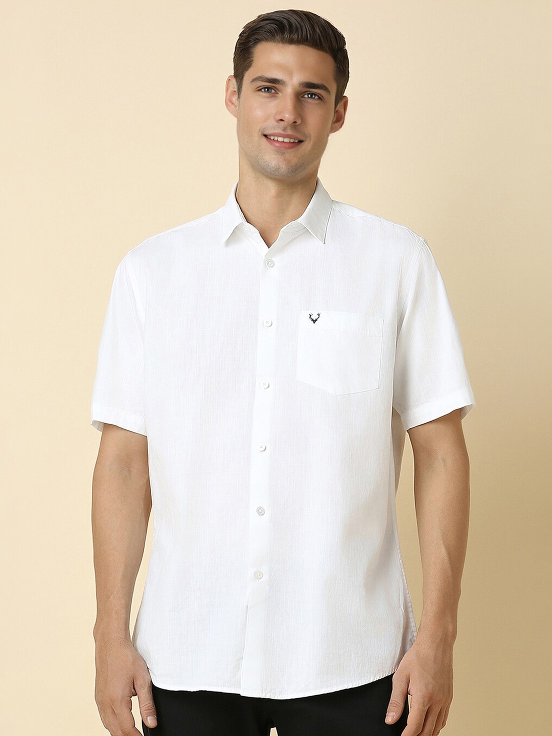 

Allen Solly Spread Collar Slim Fit Pure Cotton Casual Shirt, White