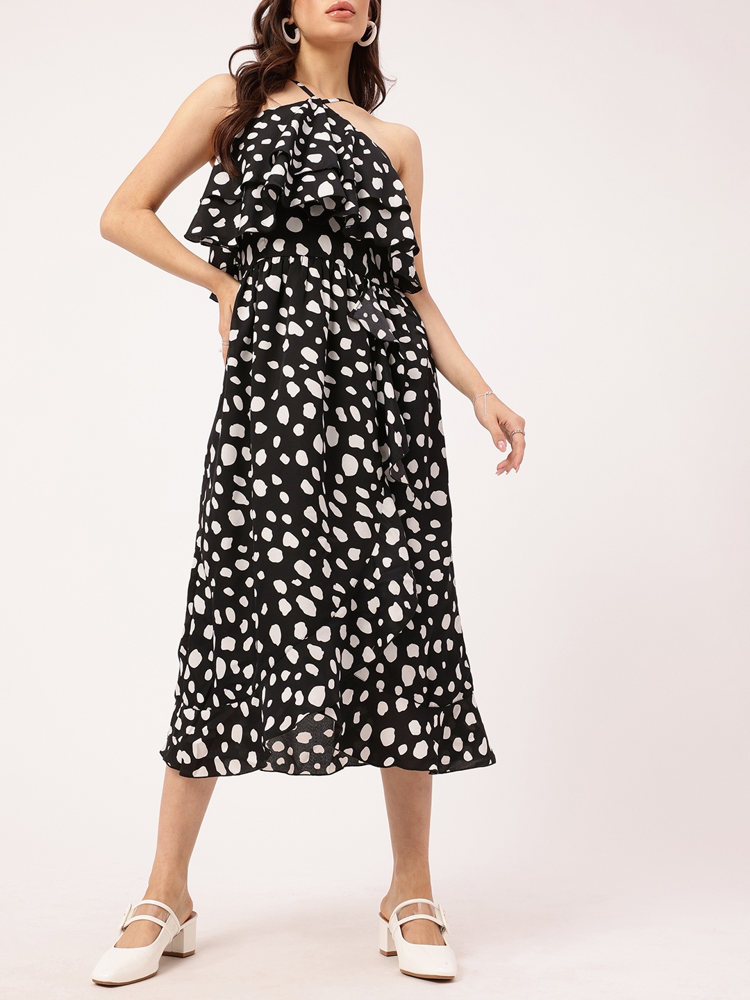 

DressBerry B&W Boss Babe A-Line Midi Dress, Black