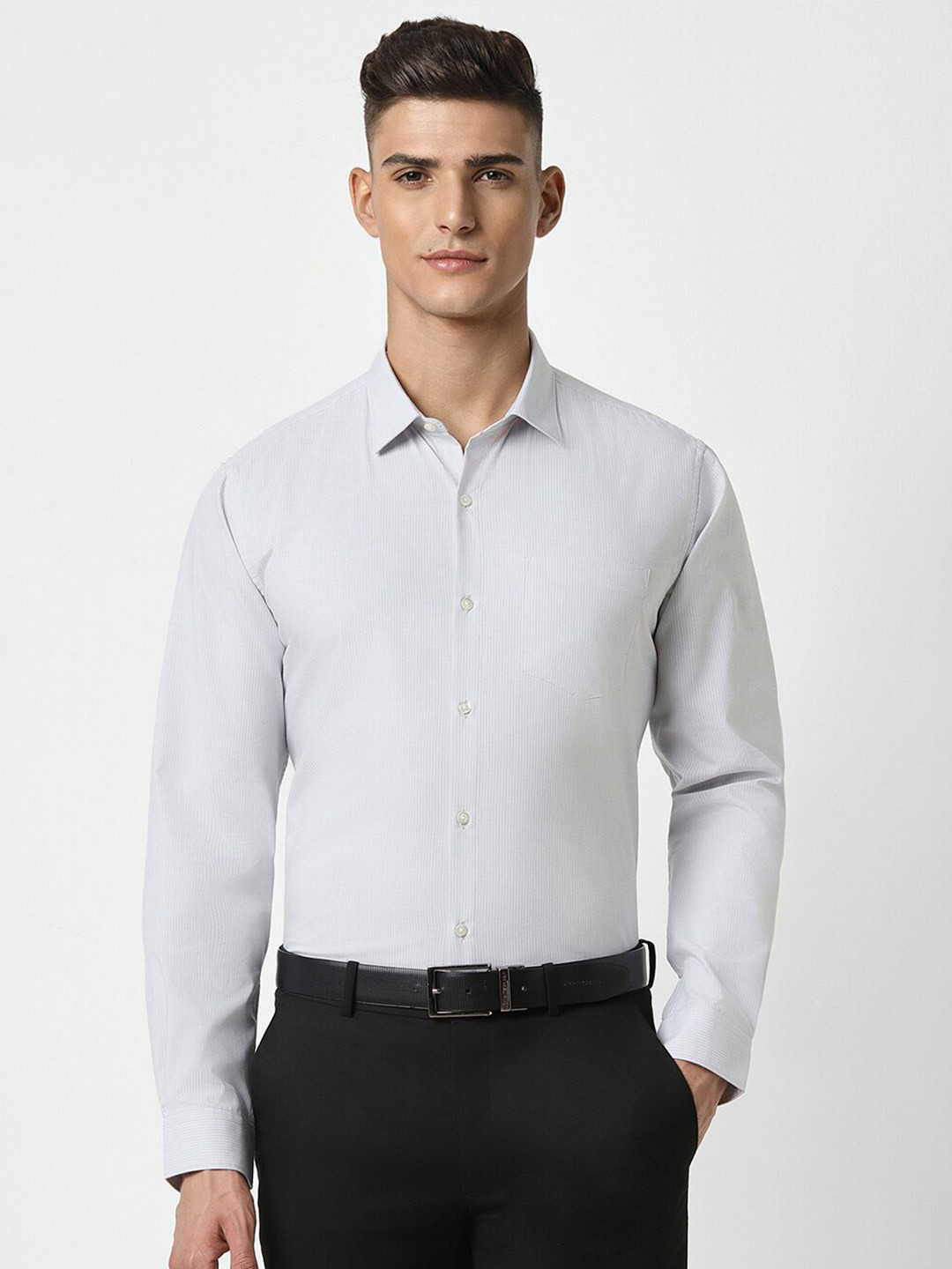 

Peter England Slim Fit Cotton Formal Shirt, Grey
