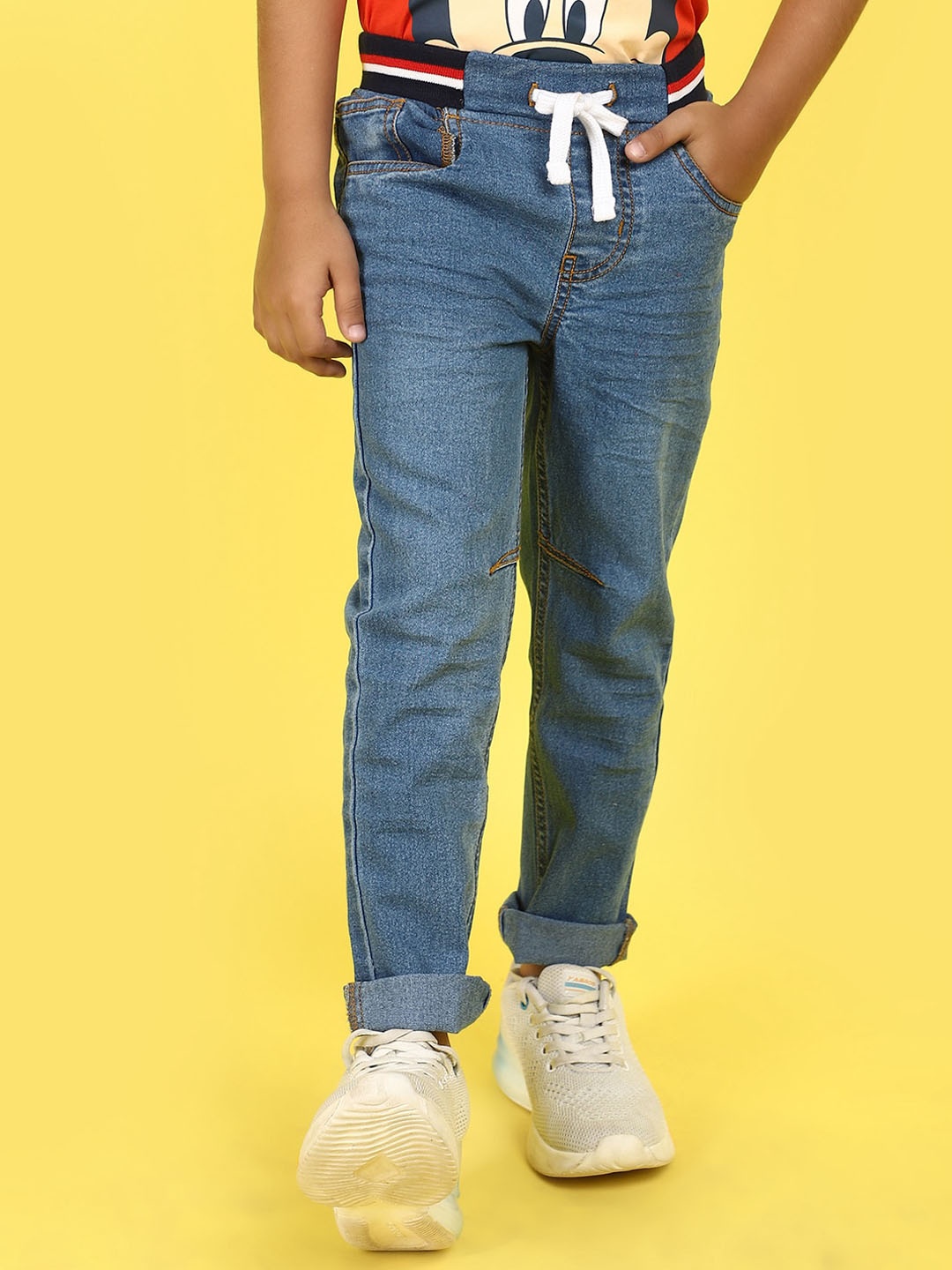 

V-Mart Boys Mid-Rise Light Fade Jeans, Blue