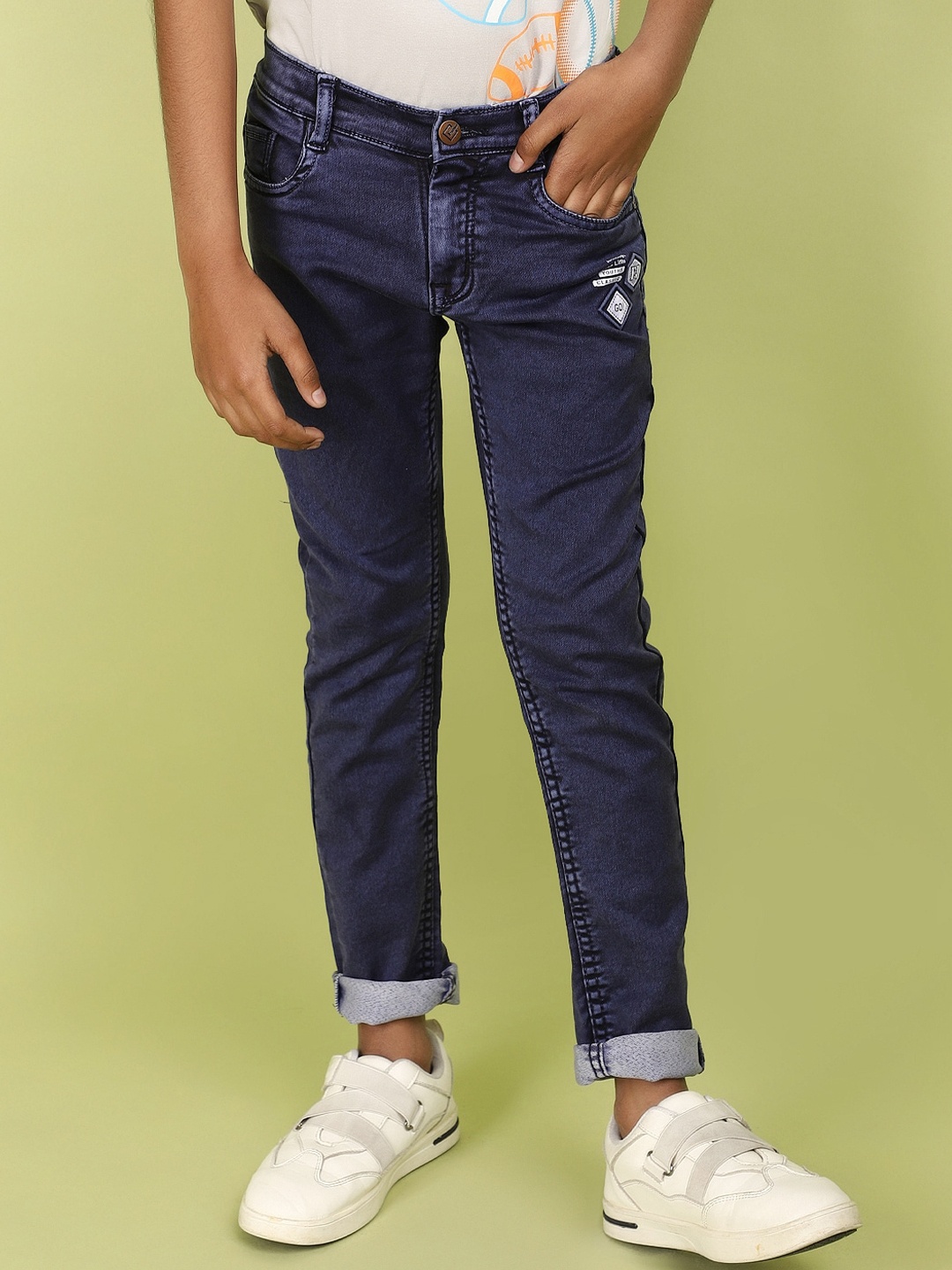 

V-Mart Boys Mid-Rise Dark Shade Clean Look Jeans, Navy blue