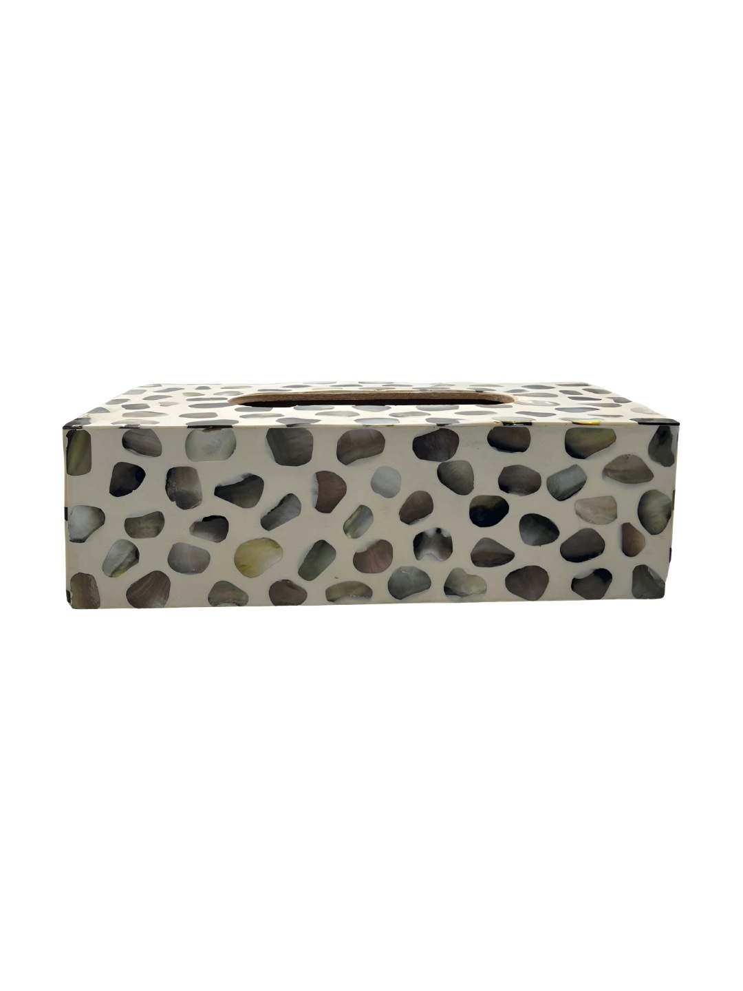 

INDIA MEETS INDIA Textured Wooden Tissue Holders, Cream