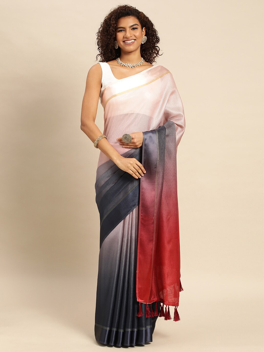 

PATLIPALLU Tie and Dye Art Silk Saree, Blue