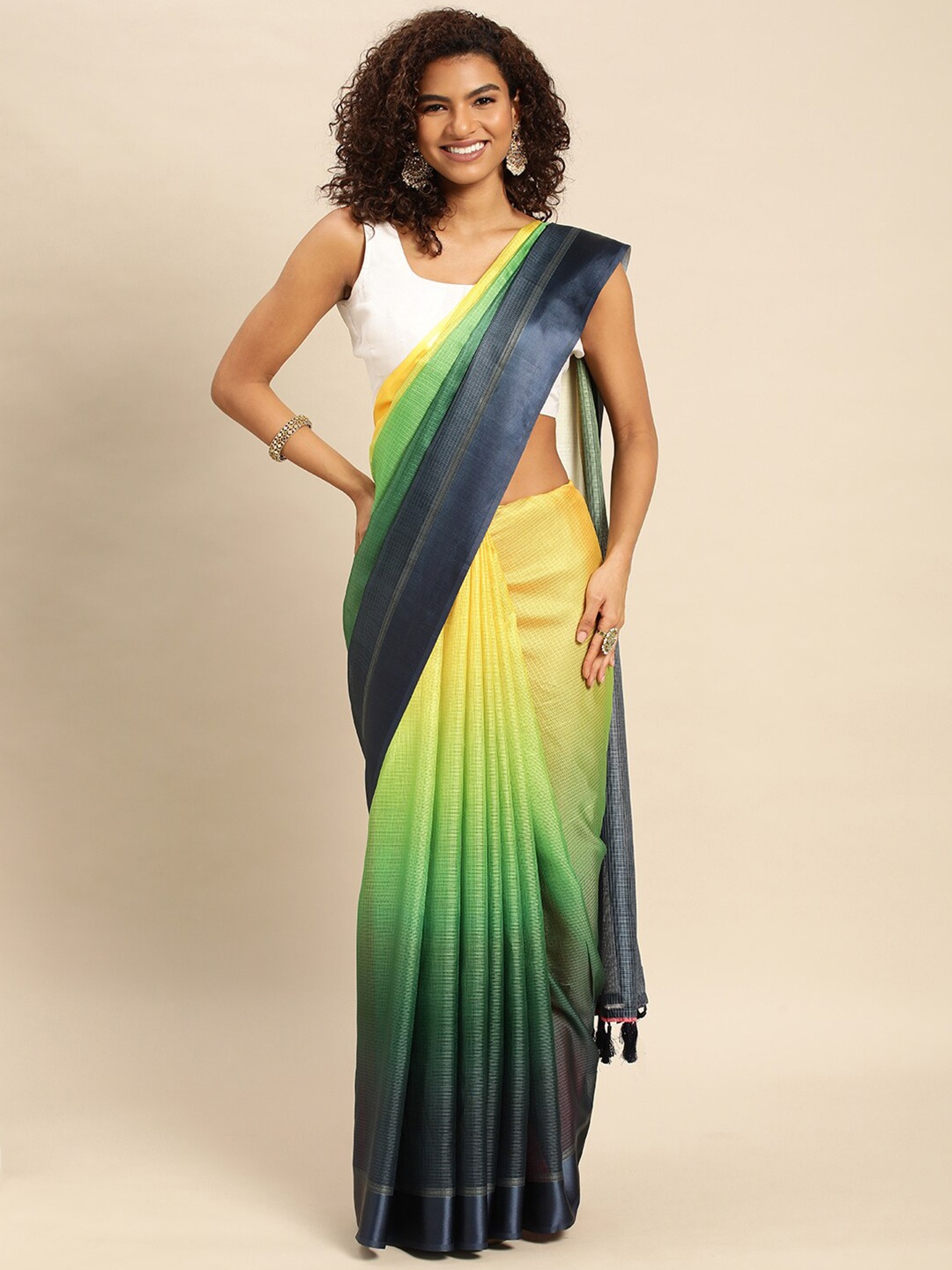 

PATLIPALLU Ombre Art Silk Saree, Blue