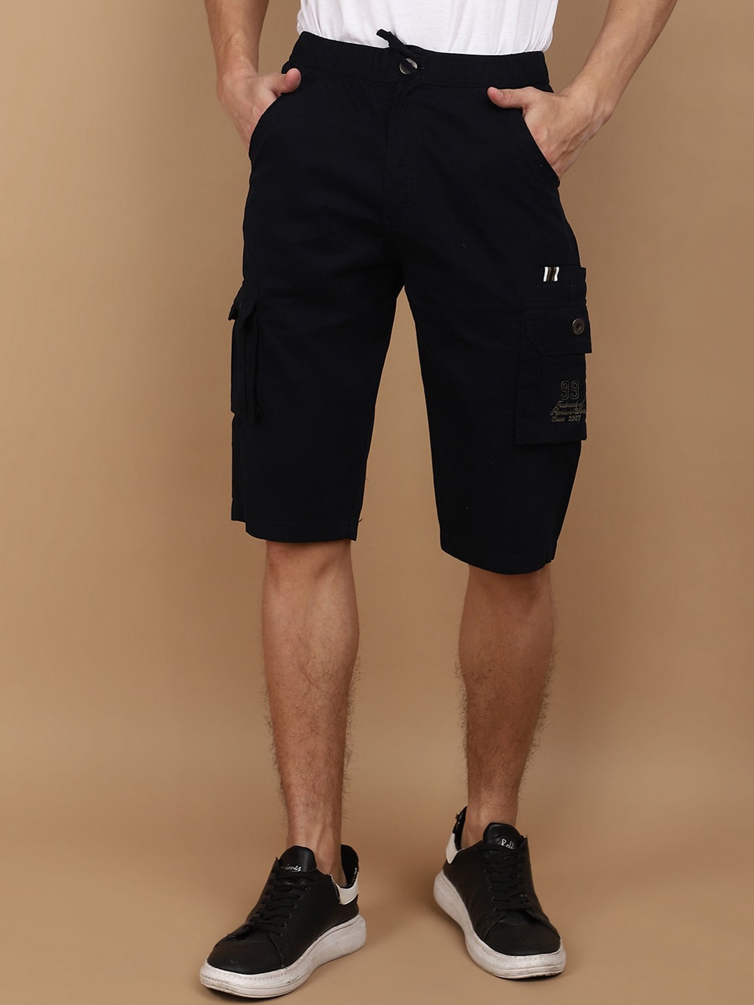 

V-Mart Men Cotton Cargo Shorts, Navy blue