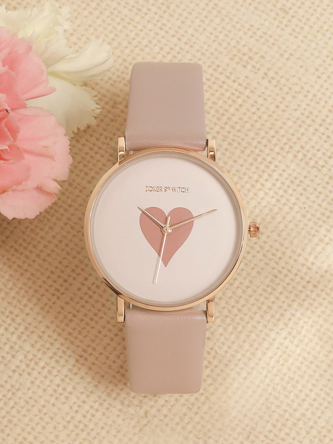 

JOKER & WITCH Women Dial & Leather Bracelet Style Straps Analogue Watch AMWW794, Pink