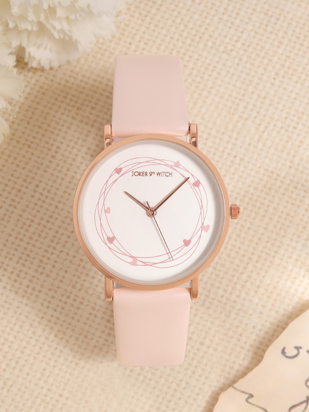 

JOKER & WITCH Women Embellished Dial & Bracelet Style Straps Analogue Watch AMWW803, Pink