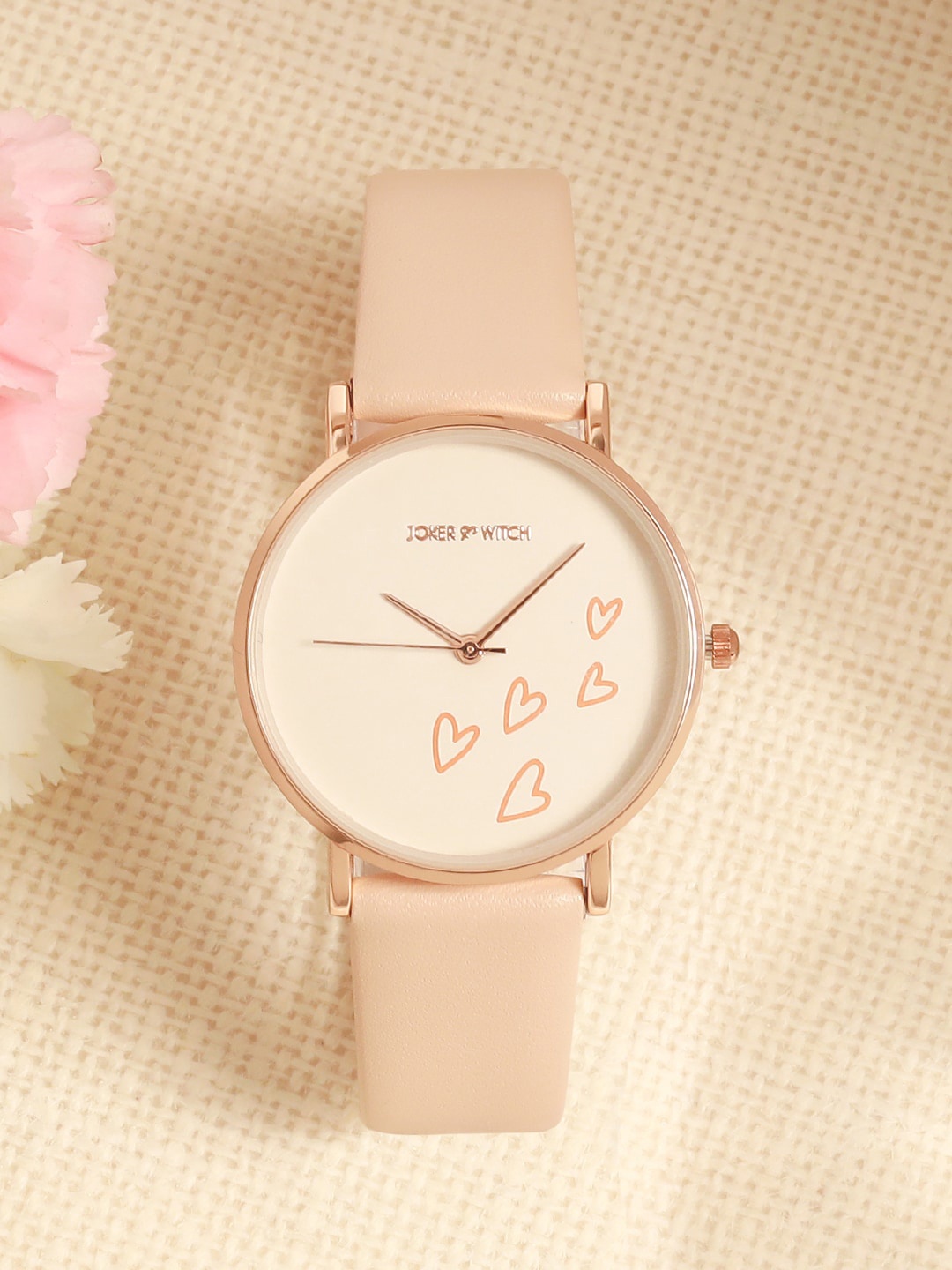 

JOKER & WITCH Women Dial & Leather Straps Analogue Watch AMWW802, Beige