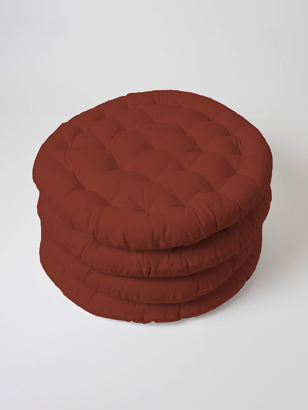 

SKANDA FAB Brown 4 Pieces Pure Cotton Floor Cushion