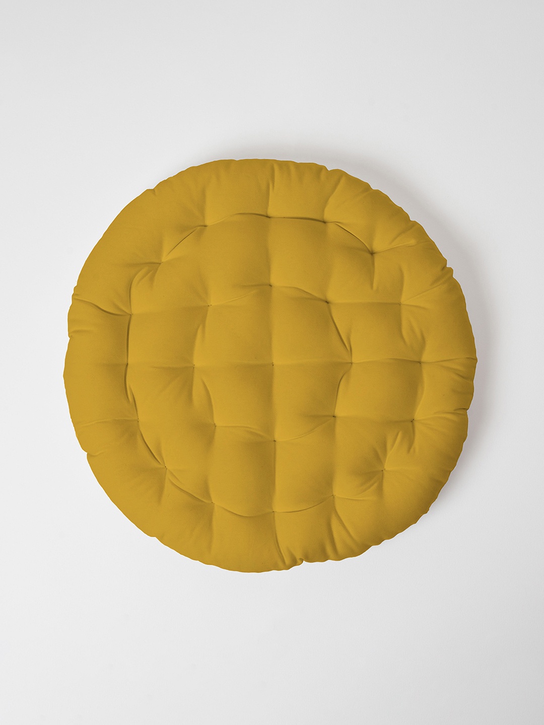 

SKANDA FAB Yellow Pure Cotton Floor Cushion