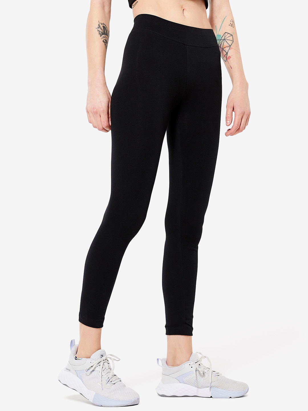 

Domyos By Decathlon Women Ankle Length Gym Tights, Black