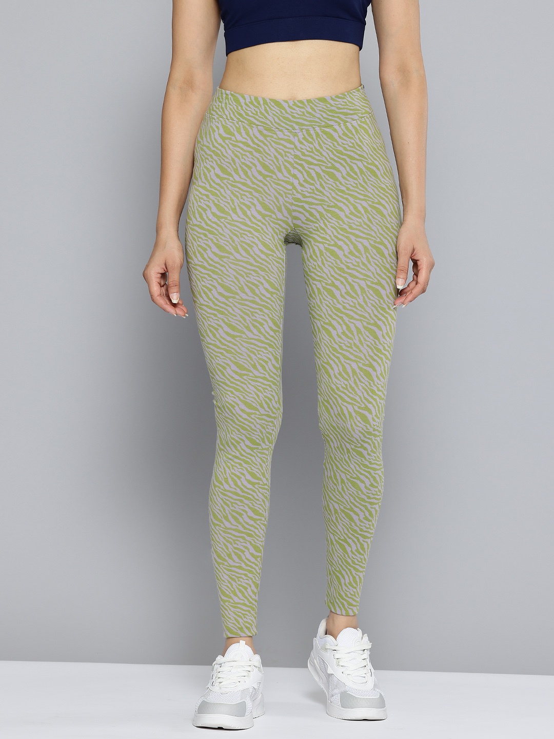 

Domyos By Decathlon Women Ankle-Length Printed Gym Tights, Green