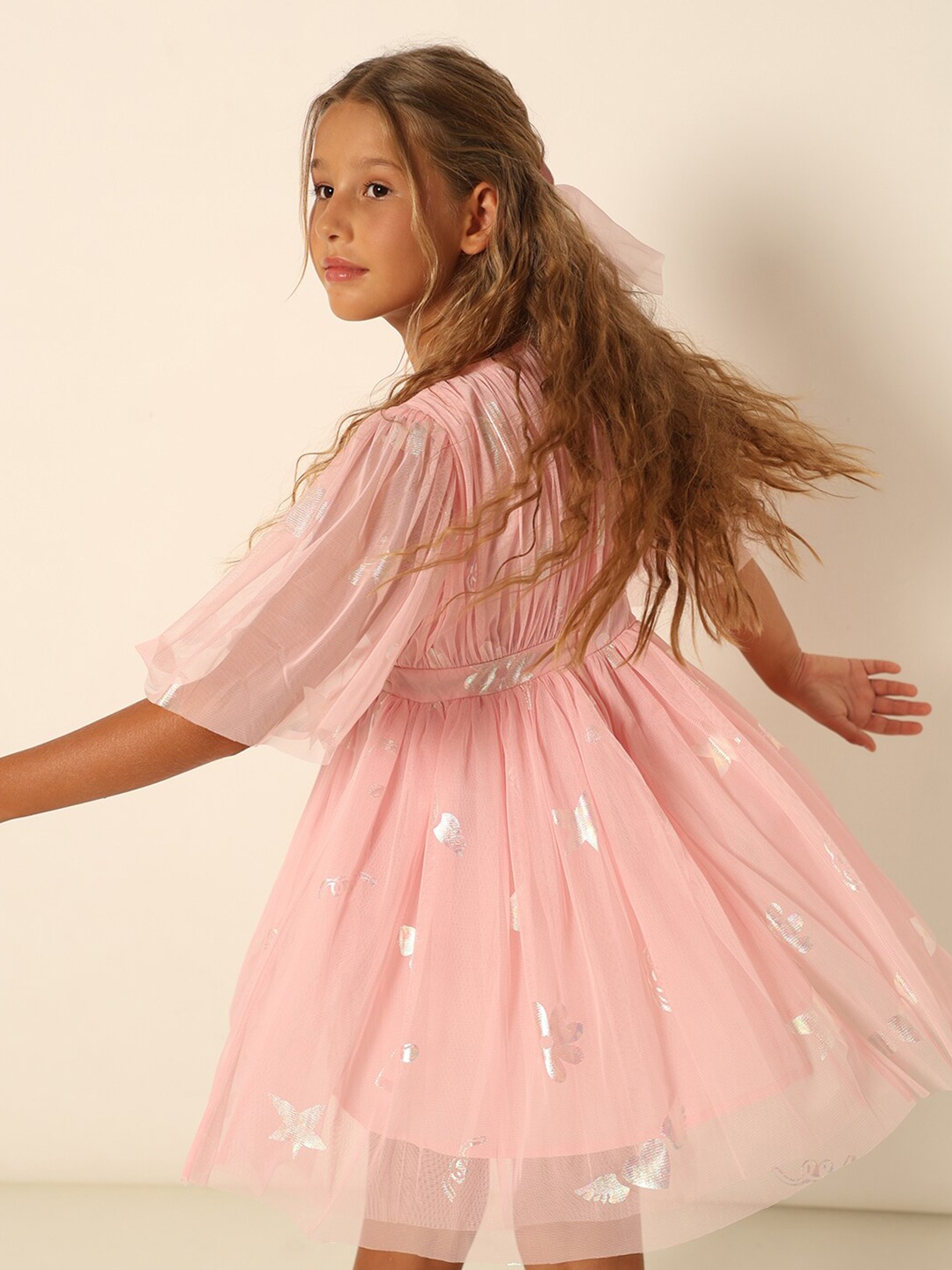 

Vero Moda Girls Embellished Fit & Flare Dress, Pink