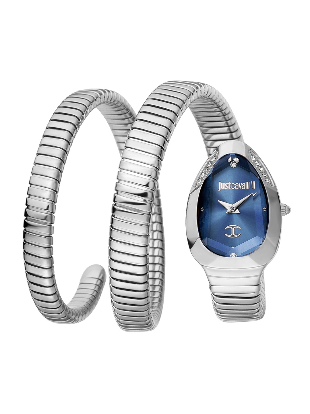 

Just Cavalli Women Embellished Dial & Stainless Steel Wrap Around Watch JC1L209M0025, Silver