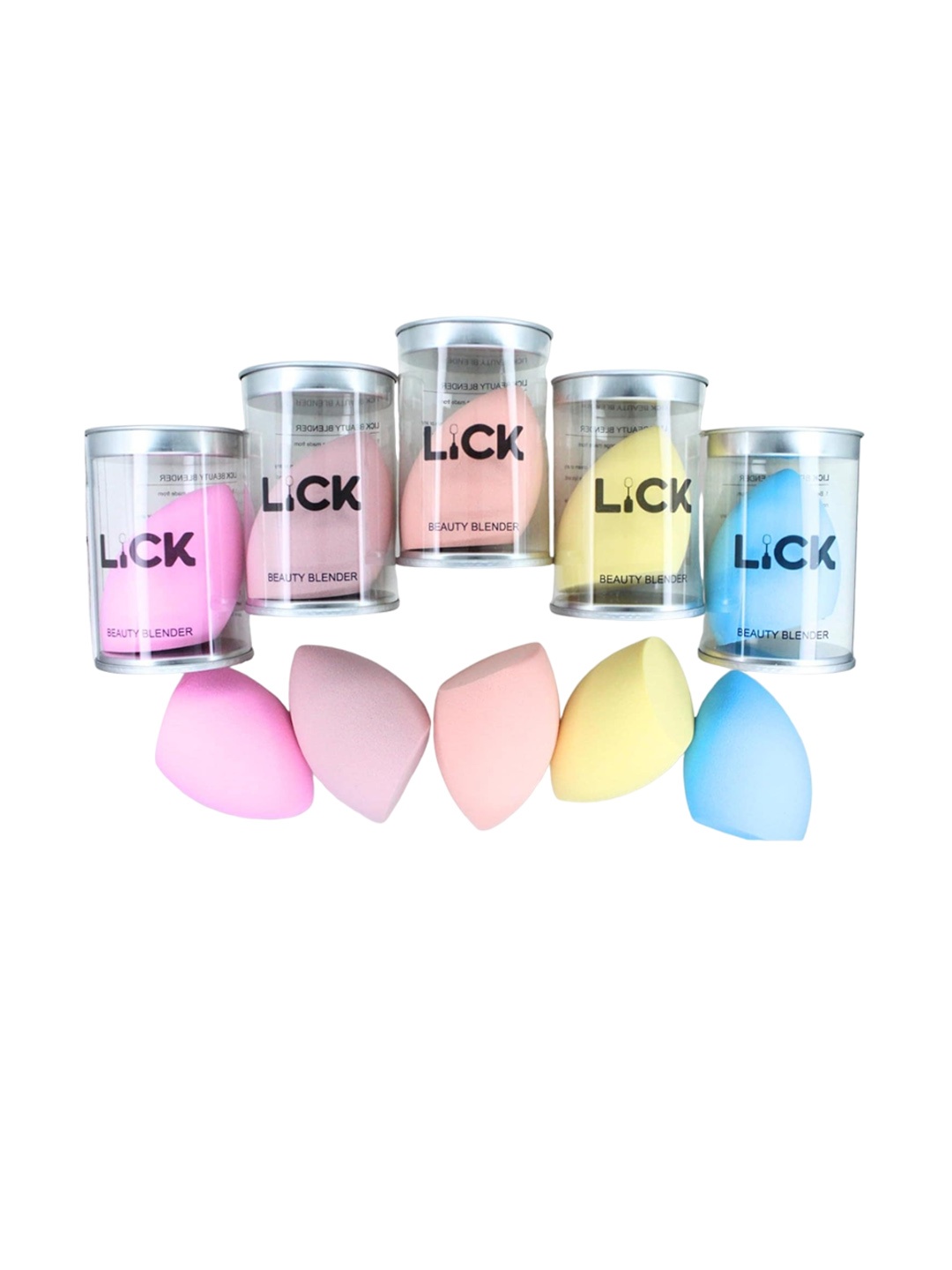 

LICK Set of 5 Beauty Blender Puff Sponges - Multicolor, Multi