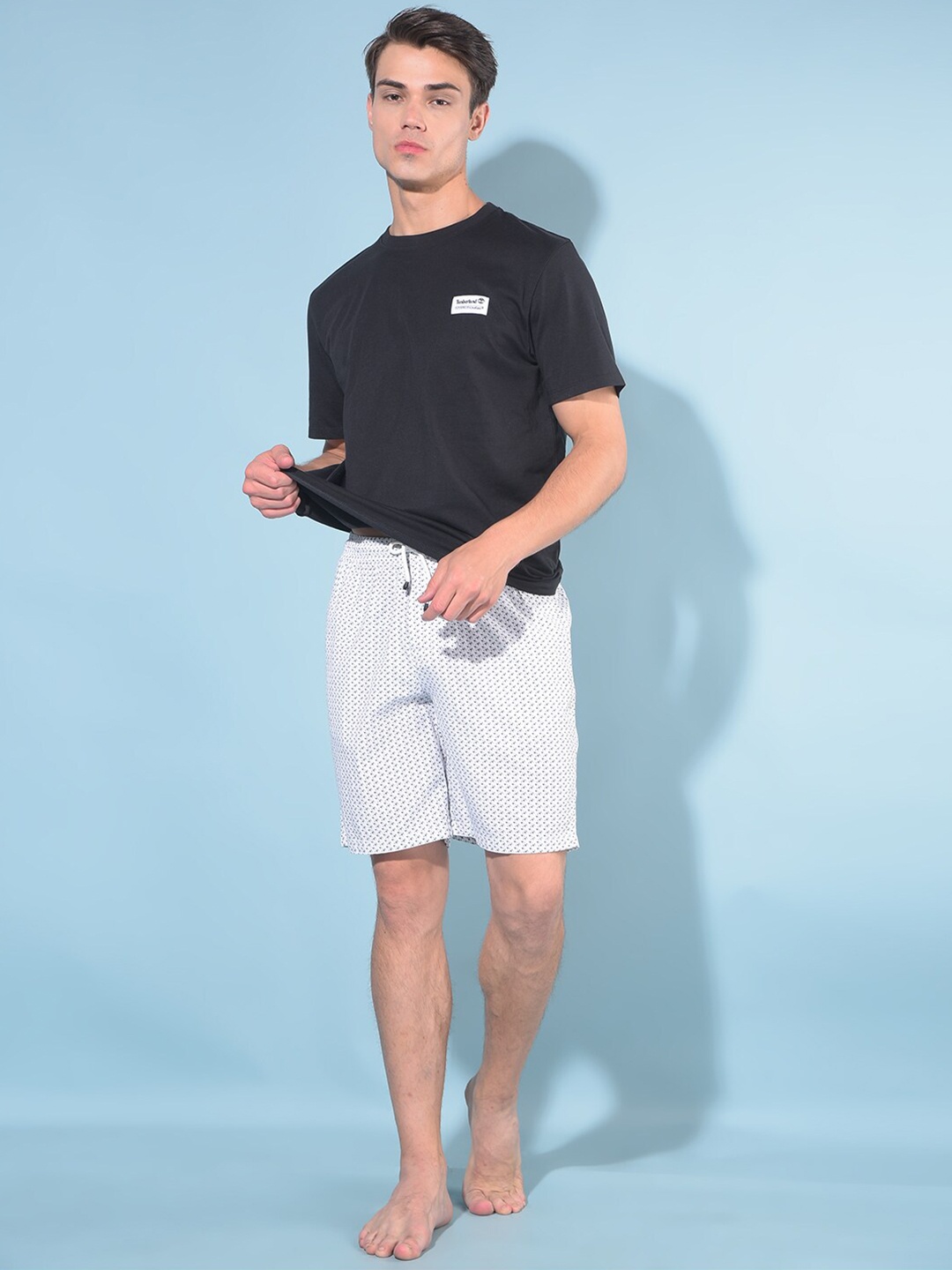 

Crimsoune Club Men Printed Lounge Shorts, Grey