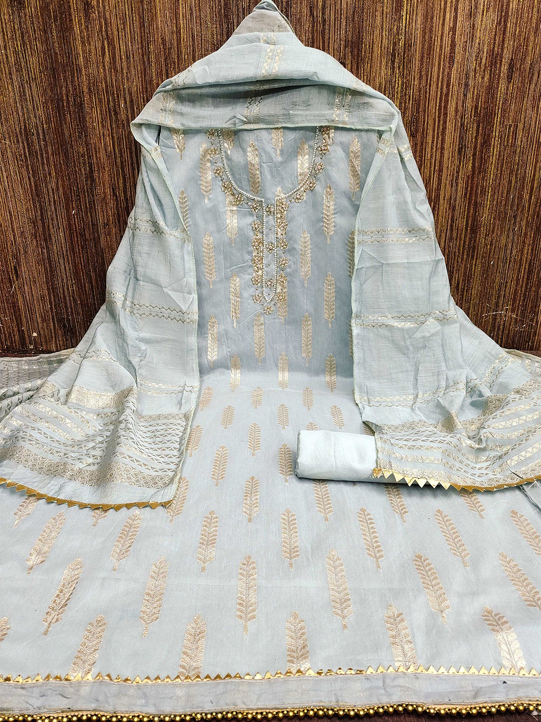 

KALINI Unstitched Dress Material, Grey