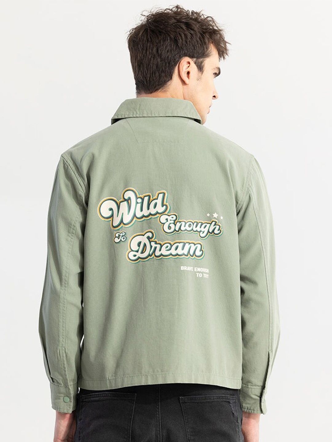 

Snitch Green Classic Tailored Fit Cotton Casual Shirt