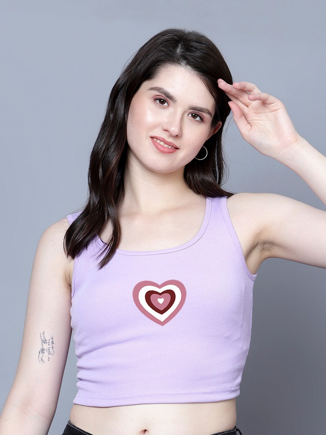 

Fashion And Youth Printed Sleeveless Tank Top, Lavender